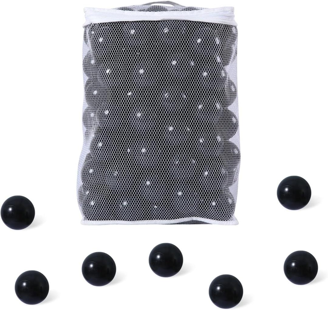 Ball Pit Balls for Kids, Plastic Refill 2.2 Inch Balls, 100 Pack, Bright Colors, Phthalate and BPA Free, Includes a Reusable Storage Bag with Zipper