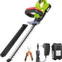 VIVOSUN 20" Cordless Hedge Trimmer, 20V Electric Bush Trimmer, 1400 RPM Shrub Trimmer, Dual-Action Laser Blade, 3/5" Cutting Capacity, Lightweight & Compact Trimmer, Battery and Fast Charger Included