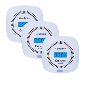 3 Packs Carbon Monoxide Detectors - Hembisen CO Alarm Detector Monitor Battery Operated with Digital Display for House Kitchen Restaurant Hotel Office