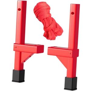 Cosplay Wooden Stilts Costume Play Props Multipurpose Folk Dance Props Solid Wood Stilt for Anime Expo Stage Performance Kids (45cm, Red)