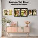 8x10 Double Picture Frame with White Enamel Finish, Gold Edge Metal Hinged Photo Frames, Real Glass Front Velvet Back, Display for Wall and Tabletop, Ideal for Wedding Couple Family Photos