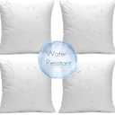 Ashler 20 x 20 Outdoor Pillows, Waterproof Inserts Set of 4 Water Resistant Throw Pillow Inserts, Hypoallergenic Pillows for Patio, Bench, Garden, Indoor Outdoor Summer Decorative (2 Count (Pack of 1))