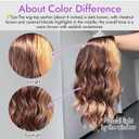 Eawwii Brown with Caramel Highlights Short Wavy Wig for Women Lace Hairline Bob Style Synthetic Heat Resistant - Natural Appearance for Everyday Hairstyle 14 Inch Dark Brown