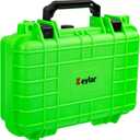 Eylar Tactical Hard Gun Case Water & Shock Proof With Foam TSA Approved 11.6 Inch 8.3 Inch 3.8 Inch (Neon Green)
