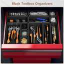 A-LuGei & 5 Size Tool Box Organizer Tray Divider Set, Black Bathroom Drawer Organizer Bin, Garage Organization and Storage Toolbox Rolling Tool Chest Cart Cabinet WorkBench Small Part
