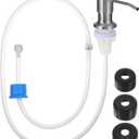 Yolev Kitchen Sink Soap Dispenser Pump Kit Stainless Steel Sink Soap Dispenser Extension Tube Kit with 47" Extension Tube Three Lids for Kitchen Sink Most Soap Bottles No Need to Refill