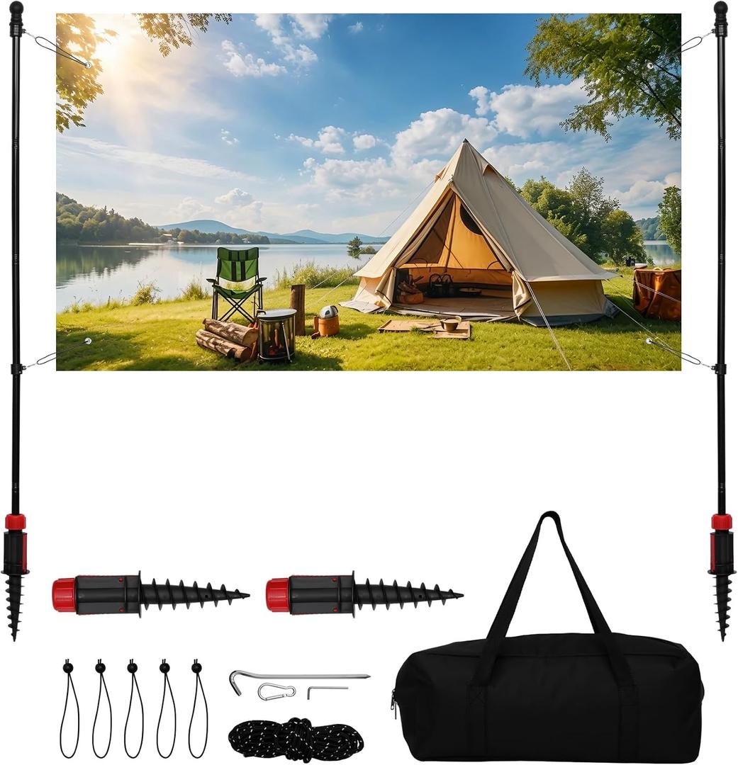 6.5FT Outdoor Banner Stand ,Adjustable Banner Pole with 2 Stakes