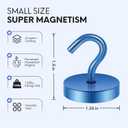 3 x Neosmuk Magnetic Hooks, Cruise Ship Essentials, 120lb+ Heavy Duty Magnetic Hooks for Cruise Cabins, Refrigerator, Grill, Hanging, and Travel | Extra Strong Must-Haves Magnet Hook,Navyblue