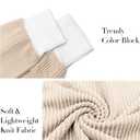 VISLILY Womens-Plus-Size-Tops Trendy Color Block Long Sleeve T Shirts Casual Loose Tunics Cute Knit Crewneck Blouses XL-5XL