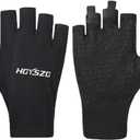 Fingerless UV Protection Gloves - Men & Women's Fishing, Driving, Sailing, Kayak, Paddling & Rowing Gloves (X-Large, Black)