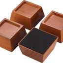 Premium Pine Wood 2-Inch Furniture Risers Heavy-Duty, 2000 Lb Capacity, Floor Protectors, Easy to Install, Versatile for Beds, Sofas, & More