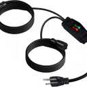 2 Way Extension Cord with On/Off Switch 3 Prong Outdoor Extension Cord Splitter, Heavy Duty Extension Cord with SJTW 14AWG 15A/125V and 18AWG 10A/125V(6 Ft, Black)