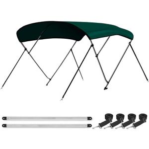 Leader Accessories 10 Colors 3 Bow 4 Bow Bimini Top Cover for Boat Includes 4 Straps 2 Rear Support Poles Mounting Hardwares Storage Boot with 1" Aluminum Frame
