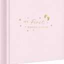 Holoary Baby Photo Album 4x6 100 Photos with Writing Area, 100 Pockets 4x6 Picture Album, Linen Fabric Cover Picture Book for Photos, Baby Photo Albums Hot Stamping Cover(Pink)