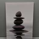 DCMVJHZV Black and White Bathroom Poster Stones in the water Wall Art Zen Bathroom Wall Decor Yoga Meditation Picture Print Spa Room Bedroom Living Room Wall Painting(16"x24" Unframed)