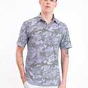Golf Shirts for Men Short Sleeve Moisture Wicking Printed Performance Polo (Blue, XL)
