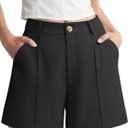 NIMIN Shorts for Women Dressy Casual High Waisted Tailored Short 2026 Summer Business Work Trousers Shorts with Pockets (Medium, Black)