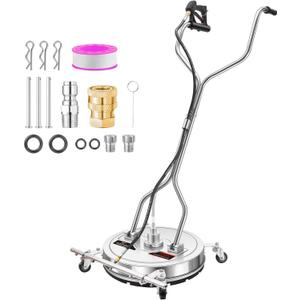 Pressure Washer Surface Cleaner with 5 Nozzles Spray Bar - Stainless Steel Surface Cleaner for Pressure Washer Attachment for Concrete, Patio, Sidewalk, Deck and Driveways (20 Inch Water Broom)