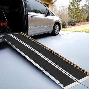 Wheelchair Ramp 10 Feet, gardhom Anti-Slip Aluminum Folding Handicap Ramp Wheelchair Ramps for Home Steps Entrance Threshold Doorways Stairs Curbs Scooter (10 Foot (Applicable height 10"-20"))