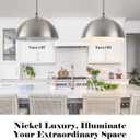 Brushed Nickel Pendant Lights Kitchen Island, 16 Inch Large Dome Pendant Light, Modern Farmhouse Pendant Light for Kitchen Island, Dining Room, Cafe, Bar, 2 Pack, 16"x2