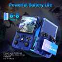 R36MAX Handheld Game Console, Retro Gaming Console with 4000mAh Battery 4.0IPS Screen, Open Source Linux System, with 64GB TF Card Portable Video Gaming Console, Transparent Blue