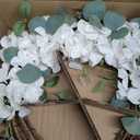 COLLECTIVE HOME - Artificial Wreath, 20" Artificial Wreath for Front Door, Spring Green Leaf for Window Wedding, Home Porch Patio Garden Decor (Grapevines Cream Hydrangeas)