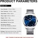 LN LENQIN Mens Watches Waterproof Stainless Steel Watch for Men Analog Quartz Fashion Business Designer Wristwatch