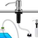 Styever Soap Dispenser for Kitchen Sink with Pump -16oz Bottle Built in Countertop Dish soap Dispenser with 4 Inch Spout- Oil Rubbed Bronze Sink Soap Dispenser Extension Kit with 47 Inch Tube (Stainless Steel)