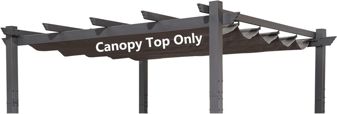Pergola Shade Cover Replacement Canopy Top Compatible with 10 X 10 ft 6-Bar Pergola Frames - Gray (Canopy Size 116" W x 95" L, Canopy Top Only)