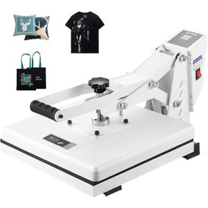 VEVOR Heat Press, 15x15 Heat Press Machine, Fast Heating, High Pressure Heat Press Machine for T-Shirt, Power Digital Industrial Sublimation Printer for Heat Transfer Vinyl, Easy to Use, White