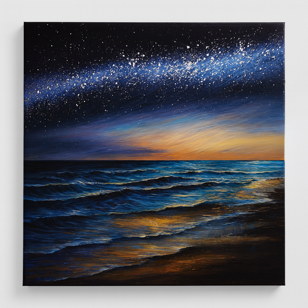 Canvas Wall Art Decor Canvas Modern Art Wall Decor Large Wall Art Pictures for Living Room Coastal Beach Wall Art Decor Wall Art Prints Starry Nights Art Work for Home Office Room Wall Decor 29" X 58"