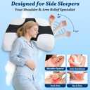 SAHEYER Side Sleeper Pillow with Arm Hole, Memory Foam Pillow for Neck and Shoulder Pain Relief, Multi-Angle Armholes Pillow for Many Sleeping Positions (Black)