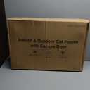 Heated Cat House for Outside, Waterproof Awning & Escape Door Heated Cat Houses for Indoor/Outdoor Cats in Winter, Elevated & Insulated Outdoor Cat Shelter for Feral Cat(Black Camo, 25.2"x16.5"x13")