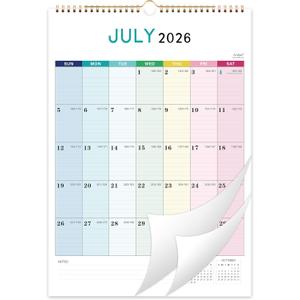 Calendar 2026-2027 - Wall Calendar 2026-2027, Jul. 2026 - Dec. 2027, 12" x 17", 18 Months Wall Calendar with Twin-Wire Binding, Hanging Hook - Colorful Lump
