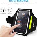 Cell Phone Running Armband with Zipper Pocket Armband Case Running Holder for iPhone 16 Pro Max/15/14 Pro Max/13/12 /11 Pro Max/XS/XR,Galaxy S20 S10,Sweatproof Arm Band with Card/Key Bag