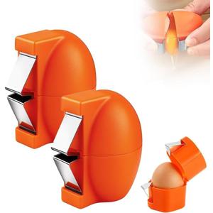 2PCS Egg Shell Opener,2026 Upgrade Stainless Steel Egg Cracker Tool, Multifunctional Egg Shell Opener for Raw & Hard-Boiled Eggs, Handheld Kitchen Gadget for Easy Peeling & Separating (2PCS)
