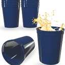 20 Pack 16 oz Navy Blue Reusable Blank Plastic Cups, Stadium Cups Bulk – BPA Free Top Rack Dishwasher Safe, Party Colored Cups Perfect for Wedding, Birthday, Graduation, Clubs