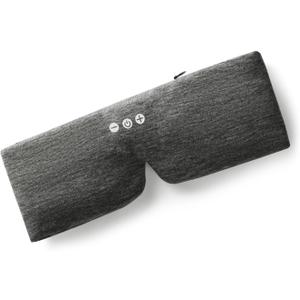 ALASKA BEAR Headphone Cotton Headband Bluetooth 5.2 HD Stereo Noise Reduction Eye Contour Built-in Cotton Sleep Mask with Thin Speakers Wireless Audio Sound Sports Headgear(Cool Gray)