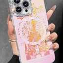 Toycamp for iPhone 16 Pro Case - Compatible with Magsafe Aesthetic Cute Fireworks Castle Laser Holographic i 16 Pro Case with Diamond Bling Lens Protector for Apple 16 Pro Cover for Women Girls