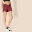 Amazon Essentials Women's Regular-Fit Athletic Ruched Waistband Woven Running Shorts with Zip Pocket, Large