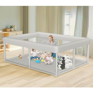 Large Baby Playpen 65x50 Inch, PlayPen for Babies and Toddlers, Sturdy Safety Play Yard for Indoor & Outdoor with Zipper Gates, Anti-Fall (Gery) Large Baby Playpen 65x50 Inch, PlayPen for Babies and Toddlers, Sturdy Safety Play Yard for Indoor & Outdoor with Zipper Gates, Anti-Fall (Gery)