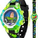Disney Pixar Toy Story 4 Buzz Lightyear Kids Flashing LCD Watch with Colorful Light-Up Dial, Durable Case, Space-Themed Strap  Perfect for Ages 4+ Boys and Girls  Fits Wrists 5.5" to 8"