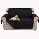 U-NICE HOME Loveseat Sofa Cover Reversible Couch Cover for Dogs with Elastic Straps Water Resistant Furniture Protector for Pets Couch Cover for 2 Cushion Couch (Loveseat, Black/Balck) (54"Loveseat-Medium, Black/Black)