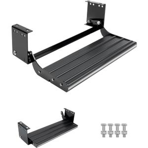 Heavy-Duty Retractable Camper Steps, 5mm Steel & Aluminum Alloy, 450LB Load, Non-Slip Pedals with Locking Switch, Easy Fold for RV Trailer Door