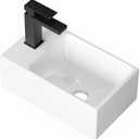 KES Floating Sink, Small Mini Vessel Sink Bathroom 12" X 7" for Tiny Bathrooms Wall Mount Sink Left Hand (Sink Only) White, BWS100L