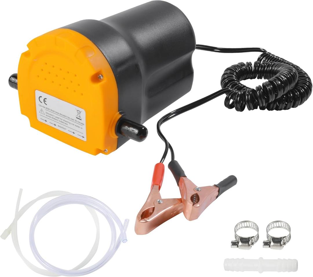 SCUARI 12V 60W Transfer Pump,Car Accessories Oil Pump,Automotive Oil Extractor Pump,Changing Diesel Fluid Scavenge Suction Oil Transfer Pump Kit for Cars,Suitable for Boats,Cars,Motorcycles,ATVs