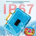 Travel Carrying Case for Nintendo Switch 2 & Accessories, All in One Protective Case, Hard Shell Cases with 12 Game Cards Slots, Waterproof Storage Organizer Box for Dock, Pro Controller-Orange&Blue