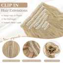 KooKaStyle Hair Extensions, 7PCS Clip in Long Mermaid Wavy Hair Extensions Thick Natural Hairpieces Double Weft for Women Full Head (20 Inch, Dirty Blonde)