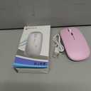 Wireless Bluetooth Mouse Rechargeable Long Lasting Dual Mode - BT 5.2 & 2.4G Silent RGB LED Mice, Slim Portable Ergonomic Mouse for Laptop/PC/Tablet/MacBook/iPad/Apple Devices(Pink)