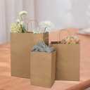 Toovip 90 Pack Plain Brown Kraft Paper Bags with Handles Bulk, Multiple 3 Assorted Sizes Gift Bags for Favors Grocery Retail Party Birthday Shopping Business Goody Craft Merchandise Take Out Sacks